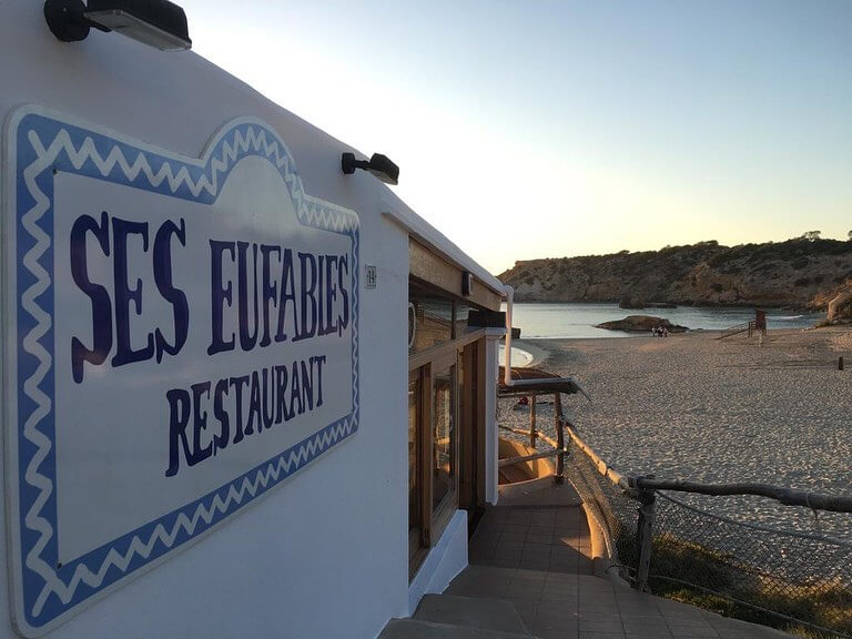 Ibiza Beaches Cala Tarida restaurant Ses Eufabies