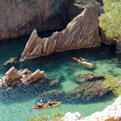 COSTA BRAVA Sant Pol zeegrotten kajak snorkeltocht